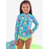 RuffleButts Baby/Toddler Girls UPF50+ Long Sleeve Zipper Rash Guard 2-Piece - 3 of 4