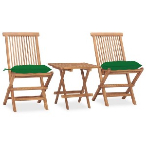 vidaXL 3 Piece Folding Patio Dining Set with Cushion Solid Teak Wood - 1 of 4