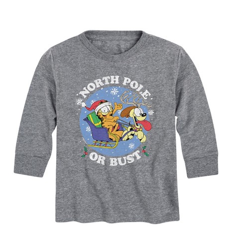 Boys' - Garfield - North Pole Or Bust Long Sleeve Graphic T-Shirt - image 1 of 4