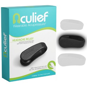Aculief Acupressure Headache And Migraine Relief - Wearable Clip - Muscle Tension Relief - 1 Pack (Small/Black) - 1 of 4