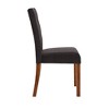 Set of 2 Chanay Button Tufted Linen Dining Chair Charcoal - Inspire Q: Elegant Armless Kitchen Seating, Wood Legs, Foam Cushion - 4 of 4