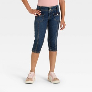 Girls' Low-Rise Denim Capri Pants - art class™ - 1 of 3