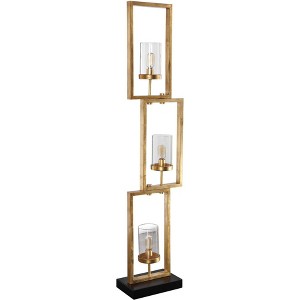Uttermost Vintage Floor Lamp 3-Light 64 1/4" Tall Antique Gold Leaf Clear Glass Cylinder Shade for Living Room Reading Bedroom - 1 of 1