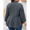 MISSKY Women's Plus Size Casual Open Front Work Office Jackets Blazer Blazers with Pockets - 3 of 4