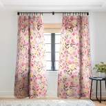 Ninola Design Fresh flowers Pink Single Panel Sheer Window Curtain - Deny Designs