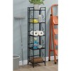 57.5" Extra Storage 5 Tier Folding Metal Shelf with Scroll Design Black - Breighton Home: Adjustable, Space-Saving - 2 of 4