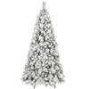 NAYSAYE Christmas Tree Stand Snow Flocked with Full Branches and Hinged Setup for Grand Holiday Display, Green and White, 59"*108"*51.48" - 2 of 4