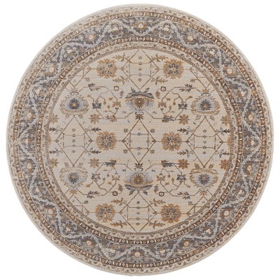 Celene Traditional Bordered Tan/Ivory/Gray Area Rug