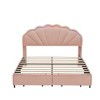 DOMETOUR Full Size Pink LED Bed Frame w/ 2 Drawers & Double Petal Headboard, Princess Platform Bed for Girls, No Box Spring Needed - 4 of 4