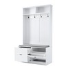 5-in-1 Entryway Bench with Coat Rack, Cushion and 4 Sturdy Hooks, 40.6'' Wide Hall Tree with Shoe Storage Bench - 3 of 4