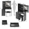 Makeup Vanity Desk with Mirror, Makeup Vanity Table with Stool, Dressing Table with Drawers & Open Storage Shelves for Bedroom Small Space - 2 of 4