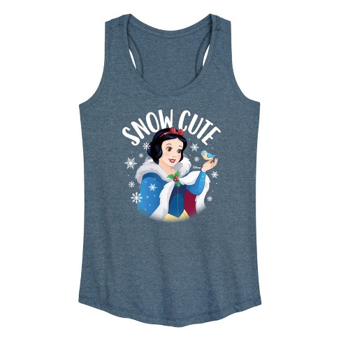 Women's Disney Snow Cute Graphic Racerback Tank - Heather Blue - Large ...