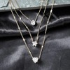 HTUTWOO 3 Tier Boho Necklaces, Dainty Rhinestones Star Layered Choker Necklaces Fashion Love Pendant, Adjustable Layering Necklaces for Women - 4 of 4