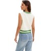 ATHLECHIC Women's Summer Knit Color Block Sleeveless V Neck Loose Fit Preppy Trendy Tank Tops - 4 of 4