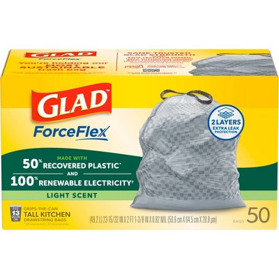 Glad Advanced Strength ForceFlex Drawstring Plastic Trash Bags - 50ct: Fresh Scent