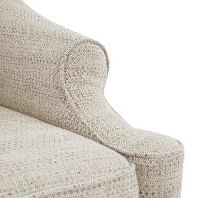 Tan Poly Fabric Modern Swivel Glider Chair