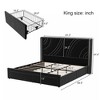 Full/Queen/King Size Modern Upholstered Bed Frame with Storage Drawers, Wingback Velvet Platform Bed with RGB Lights,No Box Spring Needed - ModernLuxe - 4 of 4
