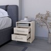 TiramisuBest Philadelphia Nightstand Two Drawers Concealed Shelf Black All Metal Railings Pulls Bedroom Living Room Bedside Storage - 2 of 4