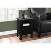 Monarch Specialties ACCENT TABLE - BLACK / GREY TOP NIGHT STAND WITH STORAGE - 2 of 3