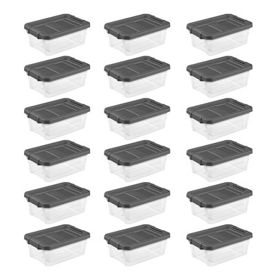 Sterilite Small Translucent Plastic Pencil Box Case With Lid For School & Office Supplies Pen Holders Molokai Blue Tint 24 Pack