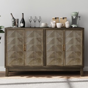 VYNXARIA Vintage Sideboard Buffet Cabinet with 4 doors offers ample storage, perfect for kitchens and dining areas. - 1 of 4