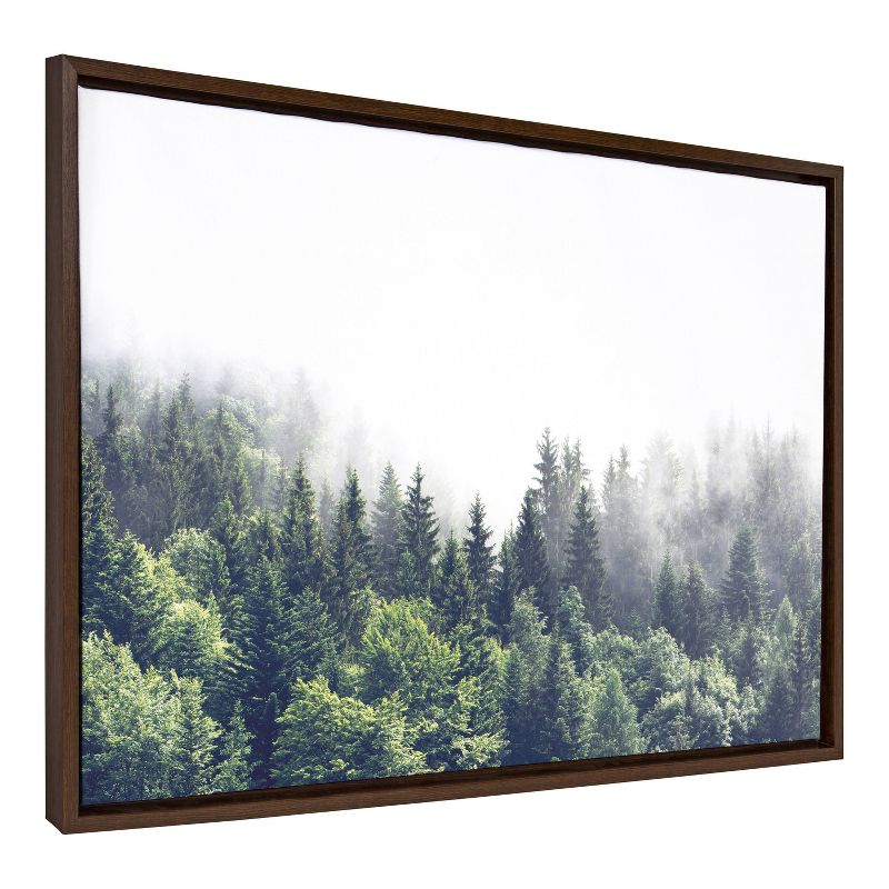 Sylvie Lush Green Forest on a Foggy Day Framed Canvas - Kate & Laurel All Things Decor, 2 of 6