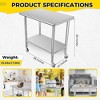 Stainless Steel Kitchen Work Prep Table NSF Commercial Workbench With Wheels - 2 of 4