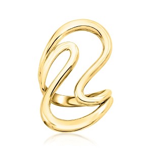 Ross-Simons Italian 18kt Gold Over Sterling Open-Space Wave Ring - 1 of 4