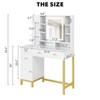 Vanity Desk with Lighted Mirror, Power Outlet, Storage Drawers, 3 Lighting Modes, Adjustable Brightness, Makeup Table for Bedroom, White - 2 of 4