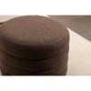 NicBex Ottoman with Storage Bench Storage Organizer Velvet Fabric Storage Round Ottoman Footstool With Wooden Shelving for Bedroom - 4 of 4