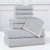 Viscose Cotton Blend Medium Weight Soft Textured Diagonal Ribbed Towel Set by Blue Nile Mills - 2 of 4