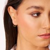 Thin Square Outline Standard Back Gold Plated Sterling Silver Earrings - In Season Jewelry - 3 of 3
