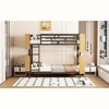 Okak Twin Over Twin Size Metal Bunk Bed with Ladder Loft Bunk Bed with Full- Length Guardrail & Storage Shelves for Teens, Easy Assemble, Black - 3 of 4