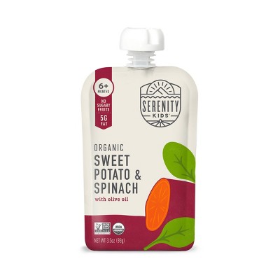 Image of Serenity Kids Organic Sweet Potato and Spinach with Olive Oil Baby Meals - 3.5oz