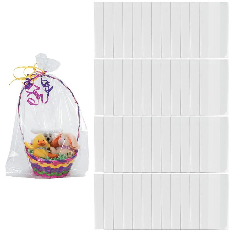10" x 18" Bulk 50 Pc. Large Clear Cellophane Gift Basket Bags