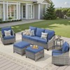 Buenhomino Outdoor Patio Furniture Sets, All-Weather PE Wicker Seating with Swivel Chairs, Sofas, Ottomans & Tables for Garden, Deck & Porch - 2 of 4