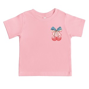 The Juniper Shop Patriotic Cherries Coquette Toddler Short Sleeve Tee - 1 of 4