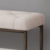Kumasinova Modern Button Tufted Ottoman Bench, Upholstered Bed Bench with Diamond Stitch, Iron Frame & Polished Metal Legs, Versatile Foot Stool - 4 of 4