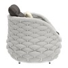 HomeRoots 34" Gray And White Fabric Club Chair And Toss Pillow - 4 of 4