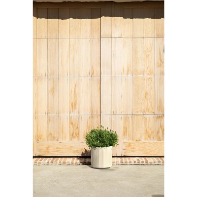 Sand Textured Plastic-Stone Composite Round Planter Set