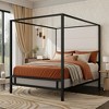Polibi Canopy Bed with Upholstered Linen Headboard - 2 of 4