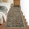 Washable Vintage Living Room Rugs, Distressed Floral Print Non Slip Bedroom Rugs, Low Pile Stain Resistant Accent Large Carpet for Home Office - 2 of 4