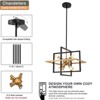 YIYIBYUS 8-Light Black and Gold Modern Geometric Pendant Light with Adjustable Height - 4 of 4