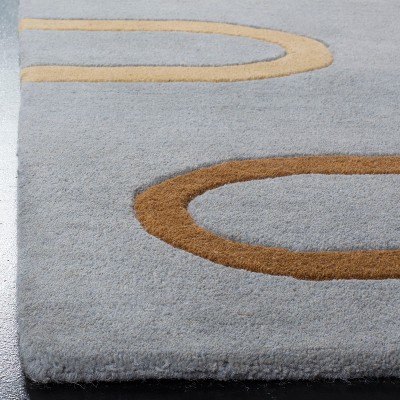 Blue Multi 5' x 8' Hand-Tufted Wool Area Rug