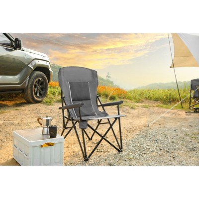 SKRAN Oversized Camping Chairs, High Back Heavy Duty Lawn Chair, Portable Collapsible Chair with Cup Holder for Outdoor, Travel, Picnic, Beach