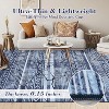 Washable Rug – Distressed Marble Boho Farmhouse Style Ultra-Thin Perfect for Living Room Bedroom Dining Room Office. - 4 of 4