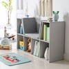 Resenkos 6-Cubby Kids Bookcase with Reading Nook and Cushion, Multi-Purpose Storage Organizer for Bedroom, Living Room, Grey Gray - 4 of 4