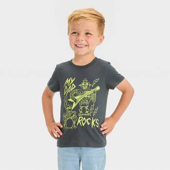 Toddler Boys' My Dad Rocks Short Sleeve Graphic T-Shirt - Cat & Jack™ Charcoal Gray