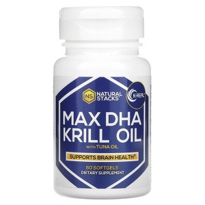 Natural Stacks Max DHA Krill Oil with Tuna Oil, 60 Softgels - 1 of 4