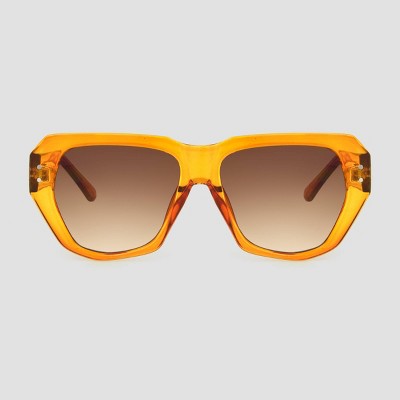 Women's Square Sunglasses with Orange Gradient Lenses - A New Day™ Orange